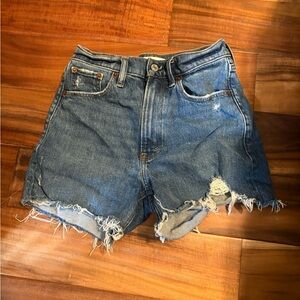 Abercrombie & Fitch High Rise Mom Shorts | Size 24 Distressed 4” Cutoffs (0608)